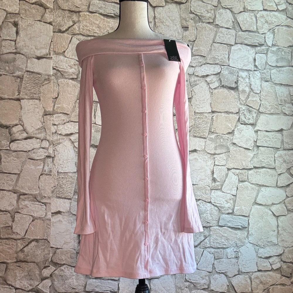 Pink Off-Shoulder Dress